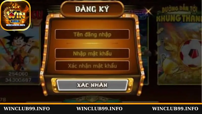 Xác nhận thông tin và hoàn tất đăng ký Winclub